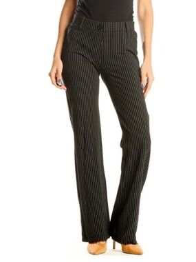 Betabrand Pinstripe Dress Pants Women’s L Long Black Pull On Yoga Work Pants